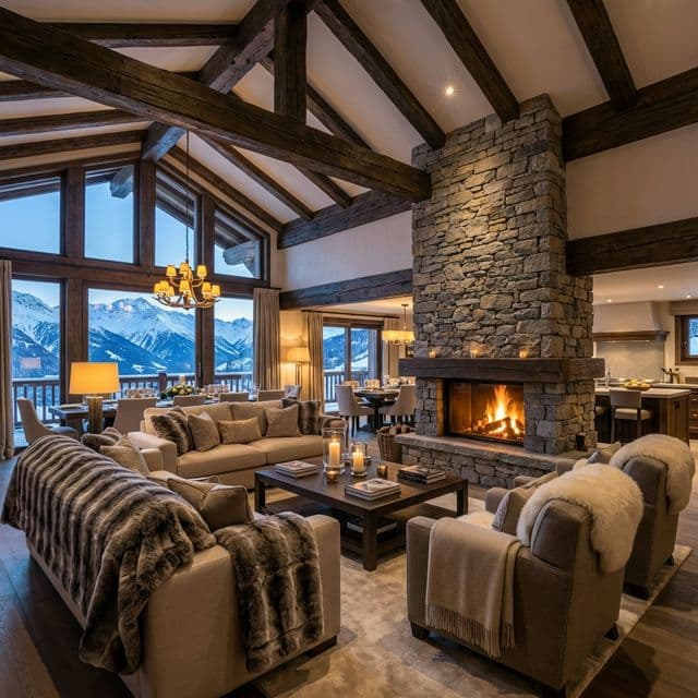 Chalet Courchevel 1850 façade neige